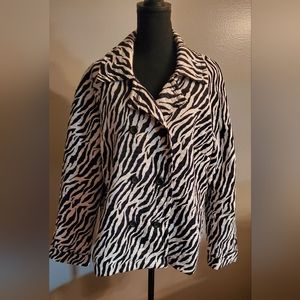 Ern London Lightweight Zebra Print  Jacket Size Large